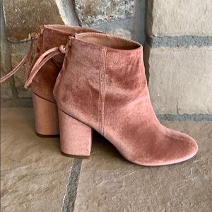 Steve Madden blush velvet booties